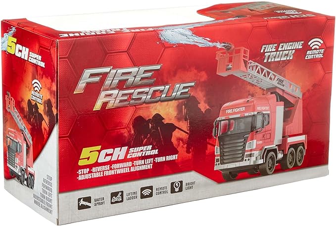 CAMION DE POMPIER téléguidée avec lumières et jet d'eau