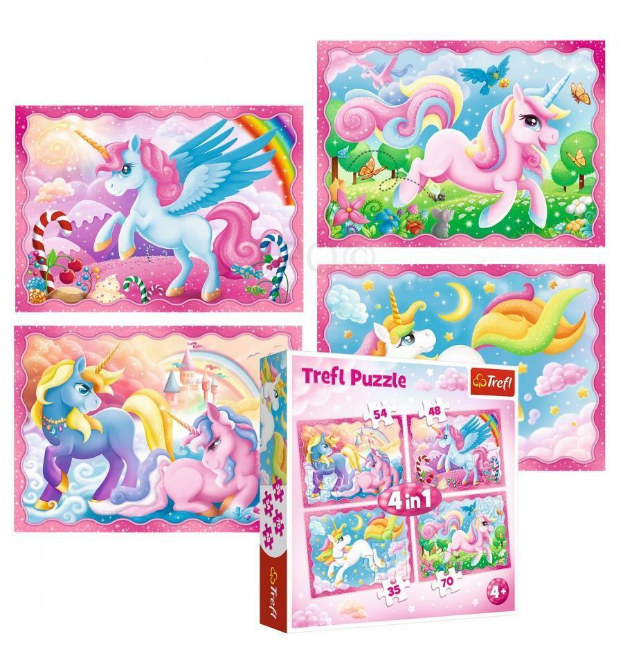 TREFL- puzzle 4en1 Licornes