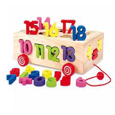 LETTER WOODEN BOX PULL TOY CAR