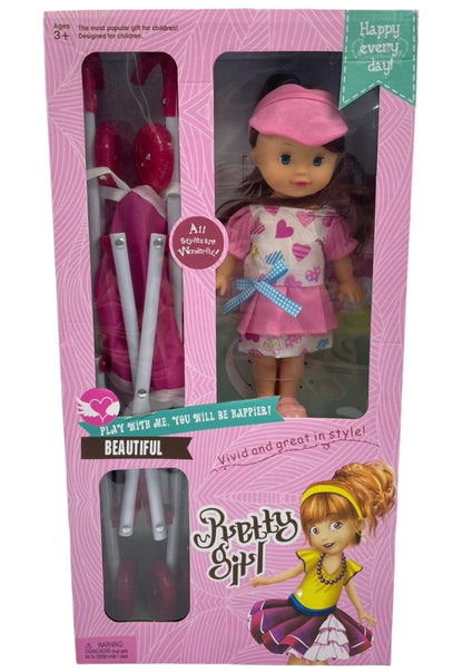 Poupée avec Poussette – Jouet d’Imitation pour Enfants