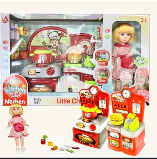 KITCHEN CHEF- little chef set 2en1 avec poupée