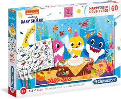 CLEMENTONI- puzzle clementoni double face Baby Shark 60 pièces