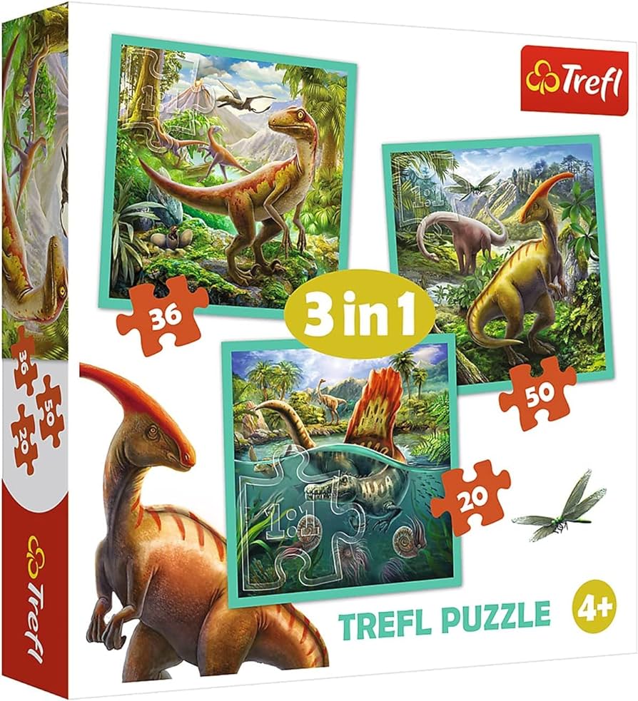 TREFL- puzzle 3en1 dinosaures