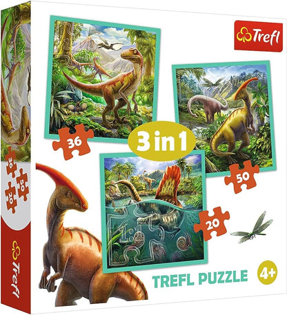 TREFL- puzzle 3en1 dinosaures