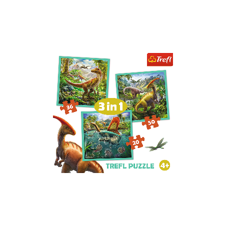 TREFL- puzzle 3en1 dinosaures