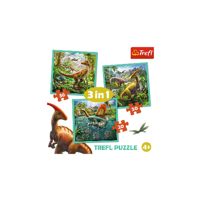 TREFL- puzzle 3en1 dinosaures