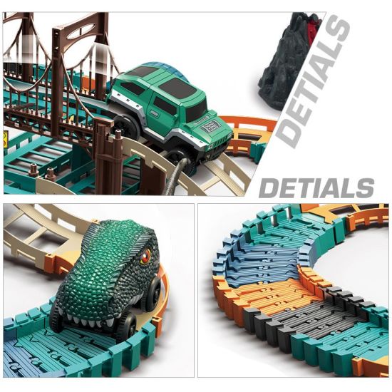 Circuit Dino Track – Piste Flexible avec Dinosaures pour Enfants