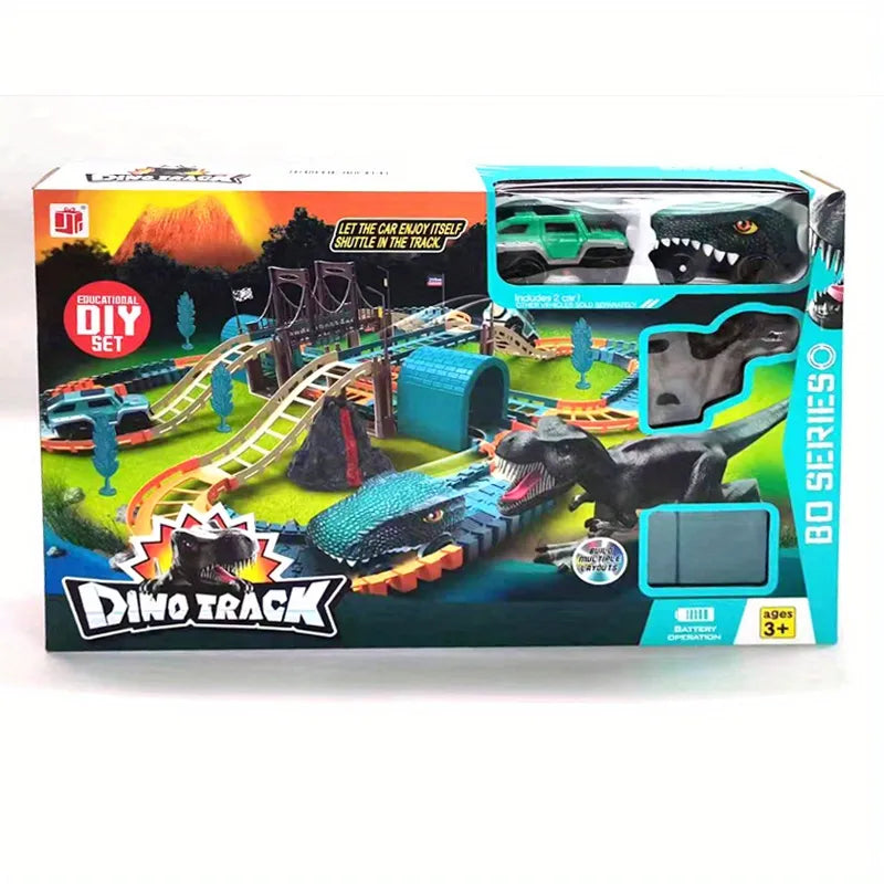 Circuit Dino Track – Piste Flexible avec Dinosaures pour Enfants