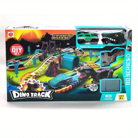 Circuit Dino Track – Piste Flexible avec Dinosaures pour Enfants