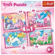 TREFL- puzzle 4en1 Licornes