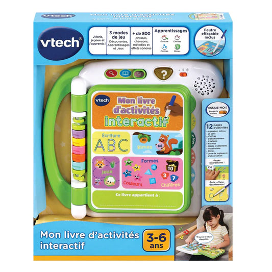 vtech- mon livre d'activité interactif: j'écris, je joue, j'apprends