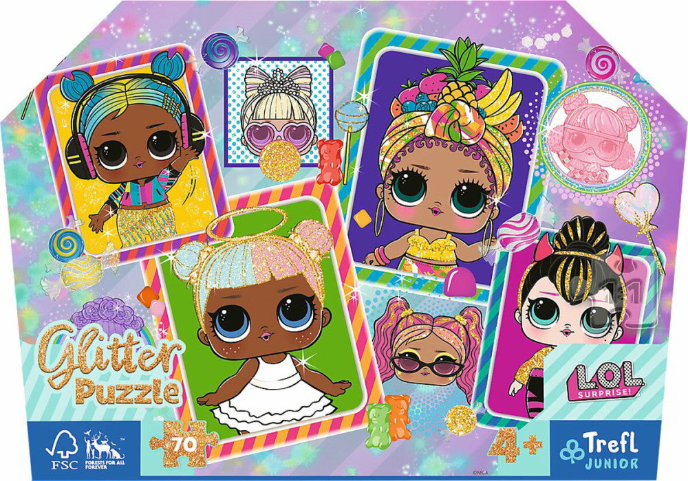 TREFL- glitter puzzle 70 pièces LOL