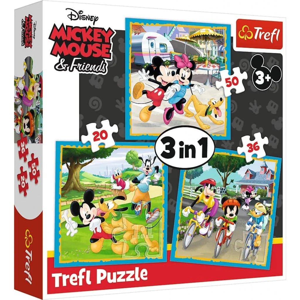 TREFL- puzzle 3en1 Mickey Mouse and friends