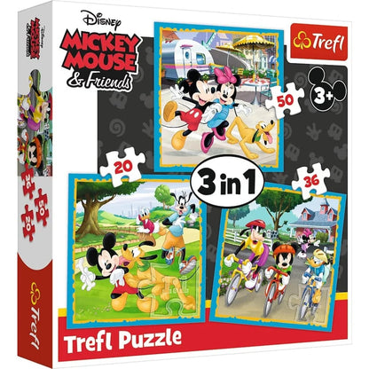 TREFL- puzzle 3en1 Mickey Mouse and friends