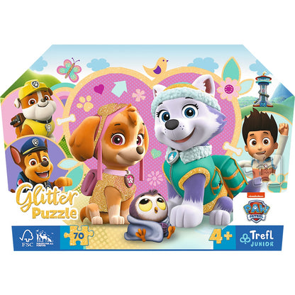 TREFL- glitter puzzle 70 pièces Paw Patrol