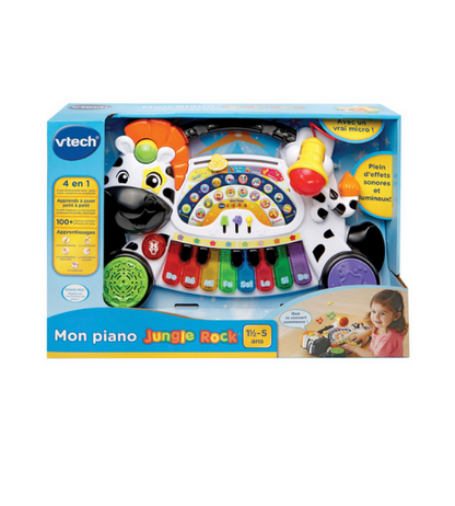 vtech- piano zebre jungle rock 4en1