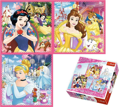 TREFL- puzzle 3en1 disney princess