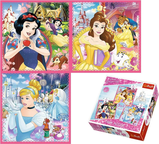 TREFL- puzzle 3en1 disney princess
