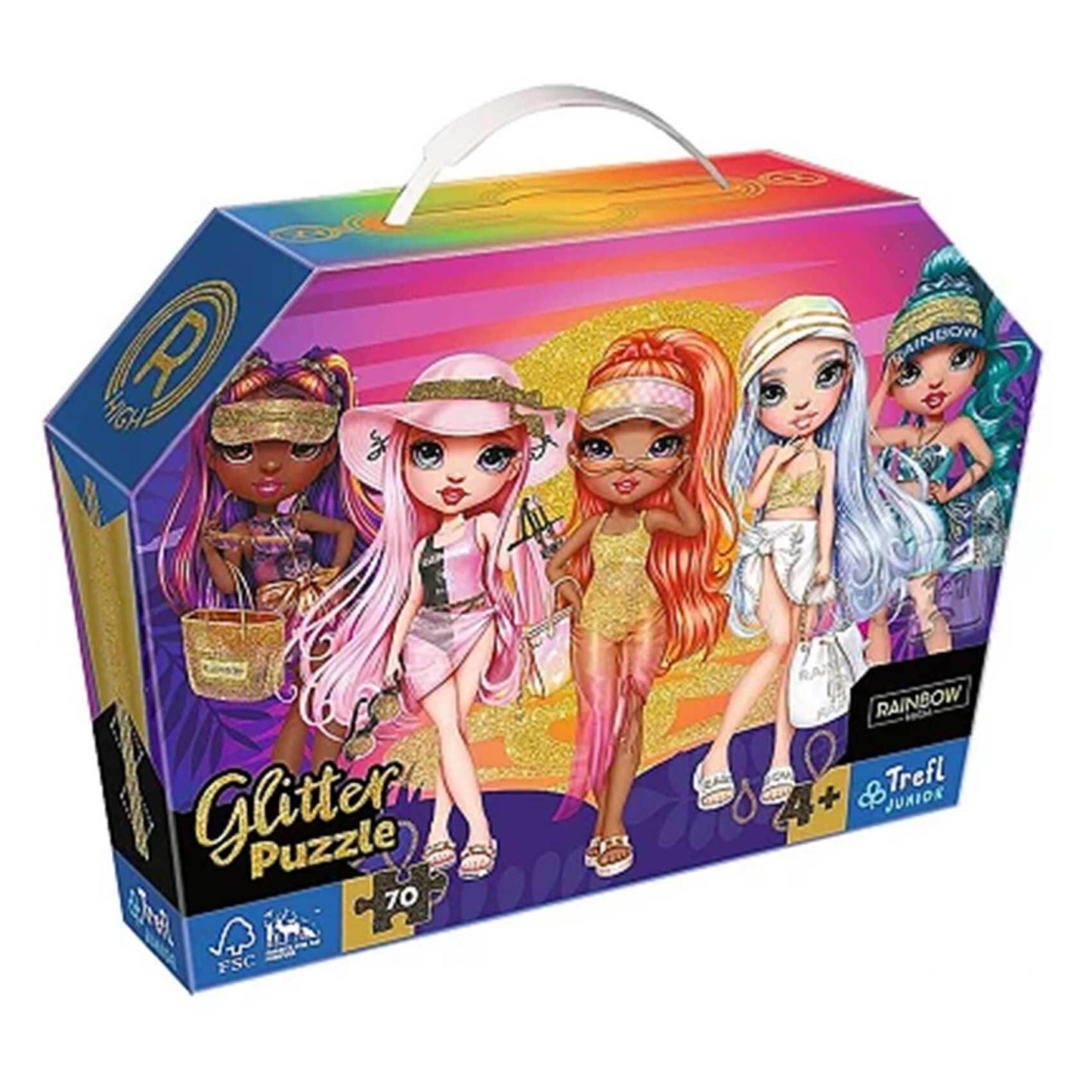 TREFL- glitter puzzle 70 pièces Rainbow