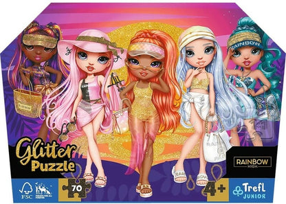 TREFL- glitter puzzle 70 pièces Rainbow