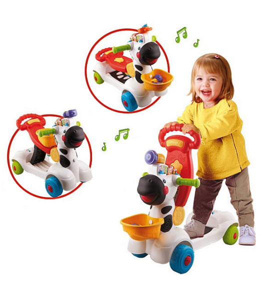 vtech-trottino mon zébre rigolo 3en1