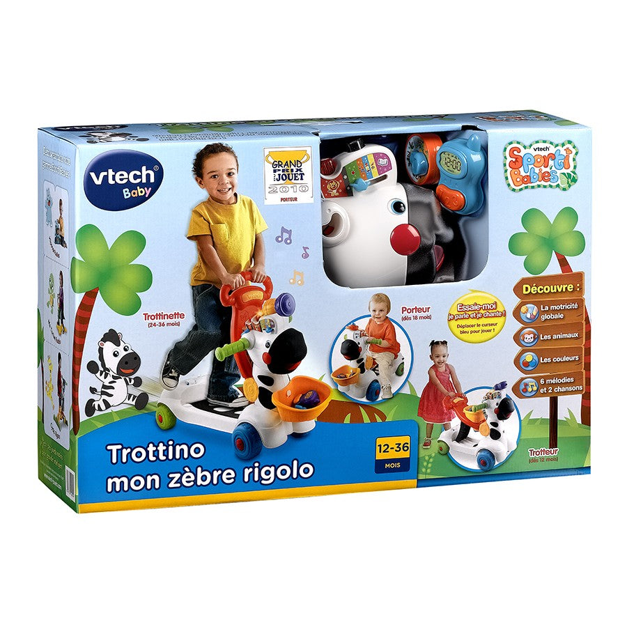 vtech-trottino mon zébre rigolo 3en1