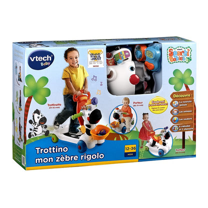 vtech-trottino mon zébre rigolo 3en1